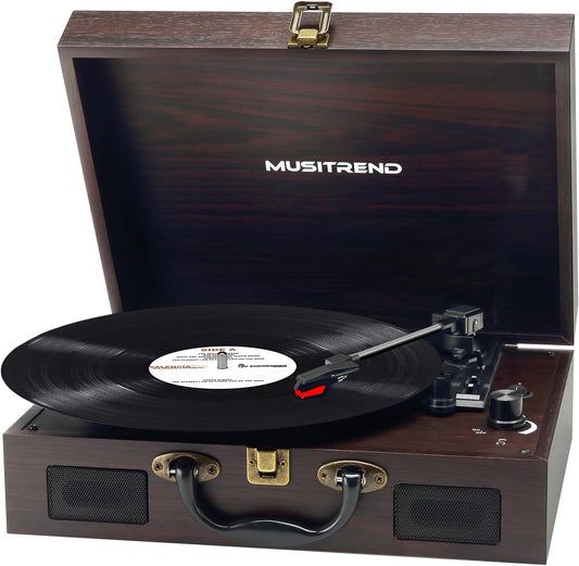 Annie Vinyl Vintage Suitcase-Style Turntable Record Player - Image 1