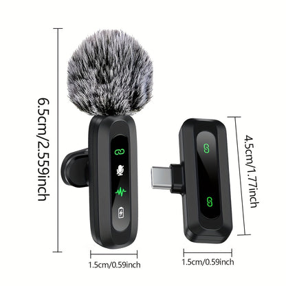 Wireless Lavalier Microphone | Dual USB-C Recording System