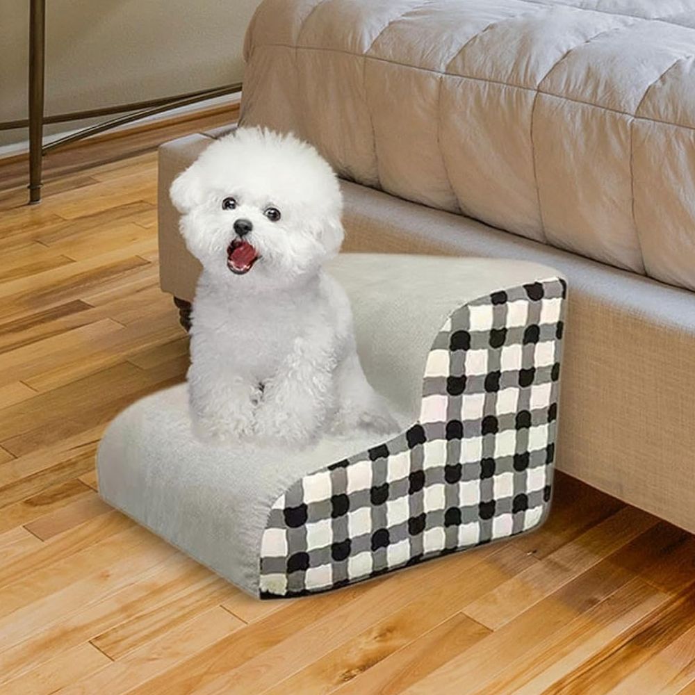 Annie’s Fashion Memory Foam Small Dog Stairs Steps for Bed or Sofa