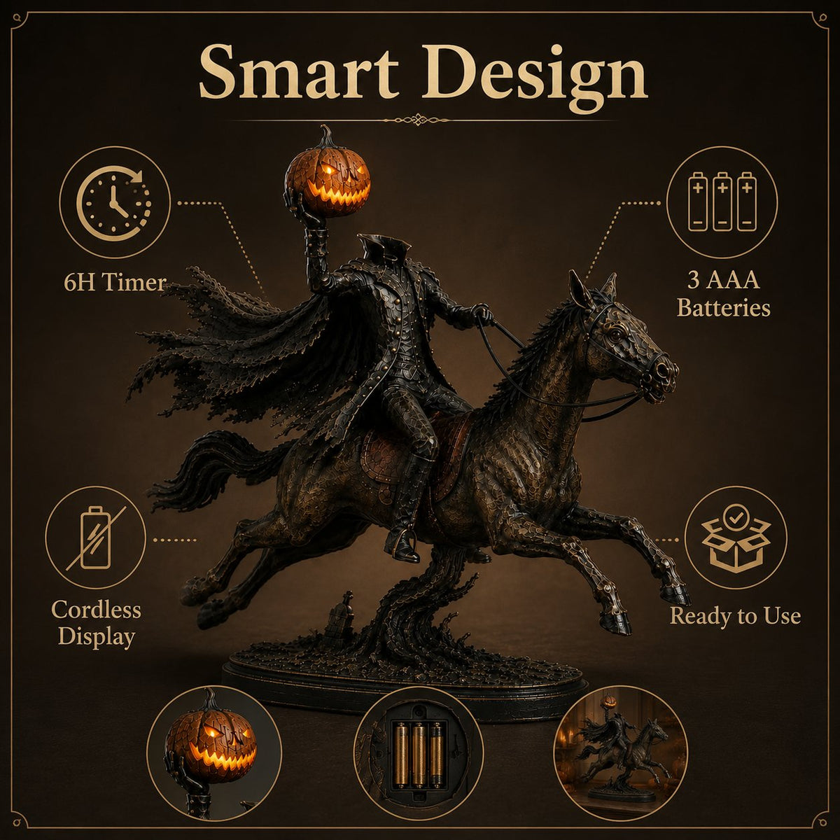 Annies-fashion – Headless Horseman Halloween Statue