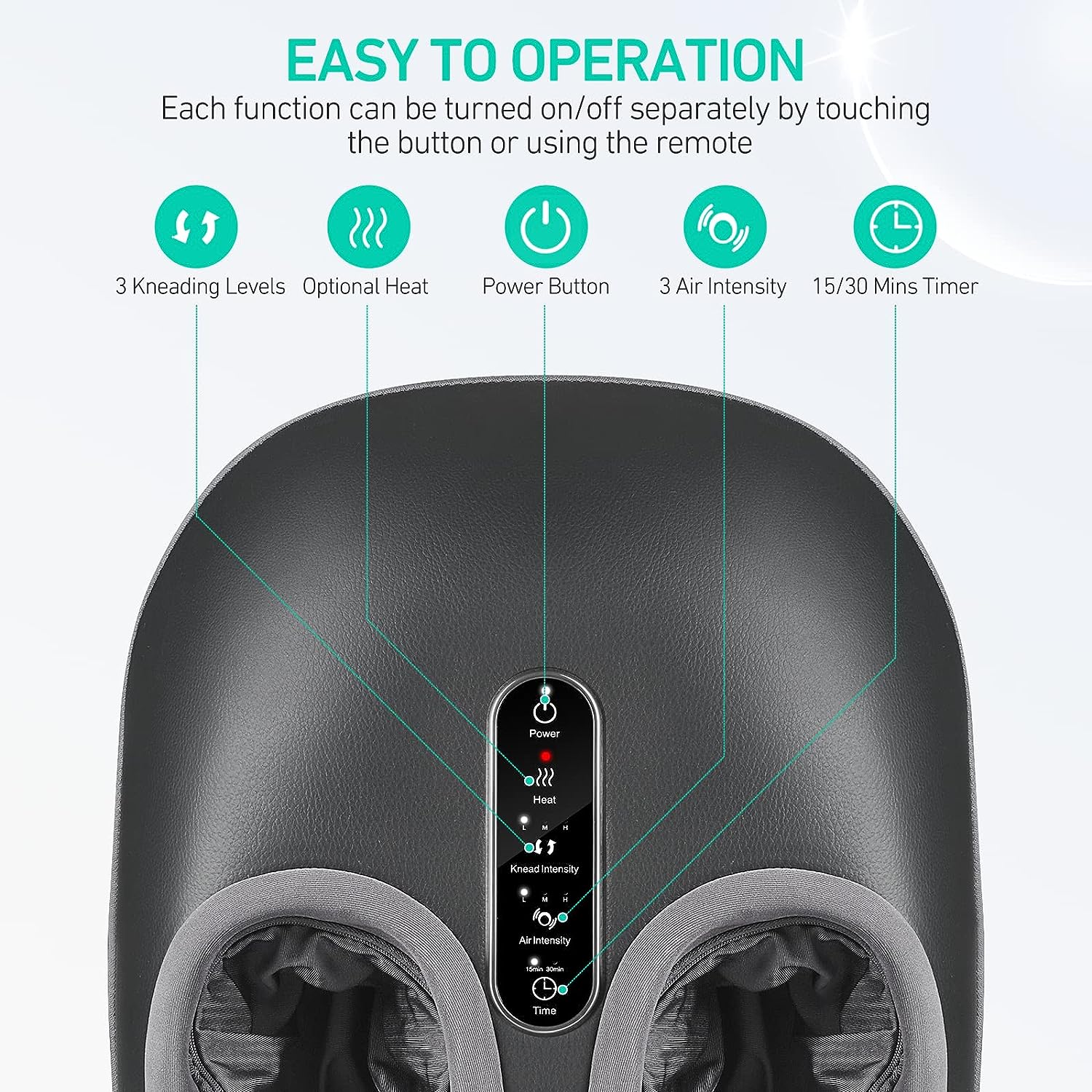 Annie Shiatsu Foot Massager with Heat – Kneading, Vibration & Air Compression for Deep Tissue Relief - Image 4