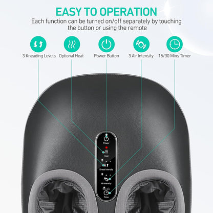 Annie Shiatsu Foot Massager with Heat – Kneading, Vibration & Air Compression for Deep Tissue Relief - Image 4