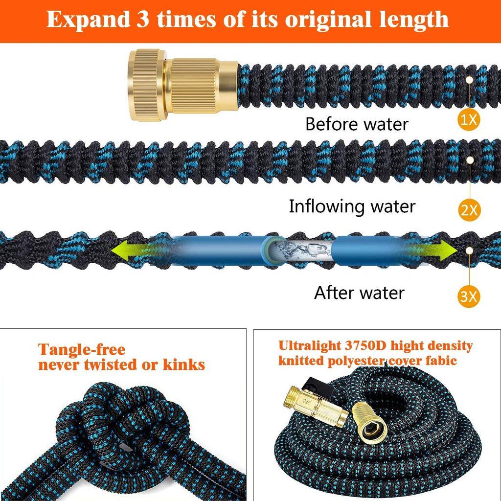 Annie’s Fashion Expandable Garden Hose – Flexible, Lightweight & Heavy-Duty with Spray Nozzle