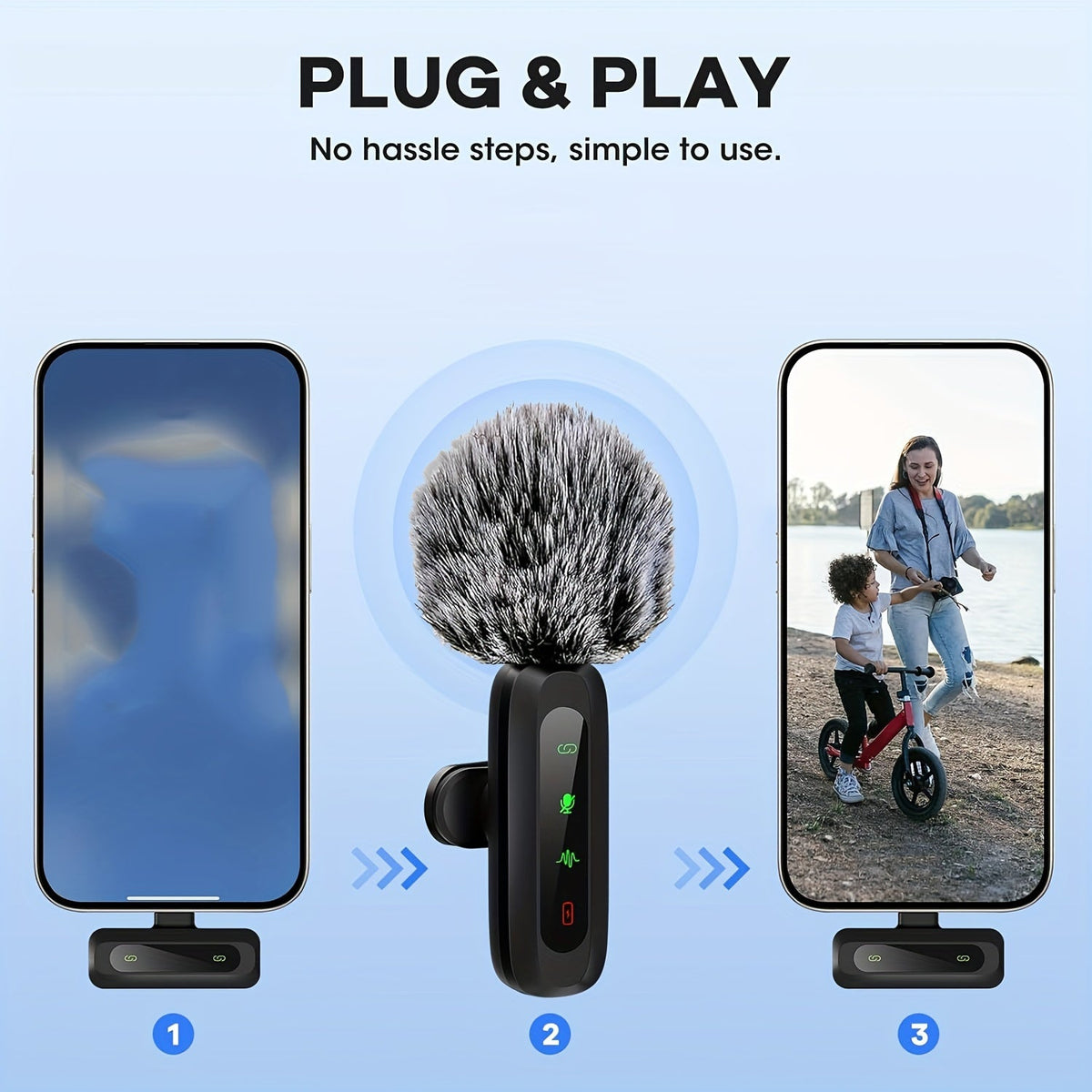 Wireless Lavalier Microphone | Dual USB-C Recording System