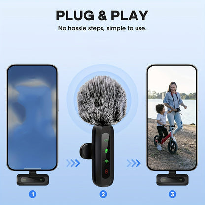 Wireless Lavalier Microphone | Dual USB-C Recording System