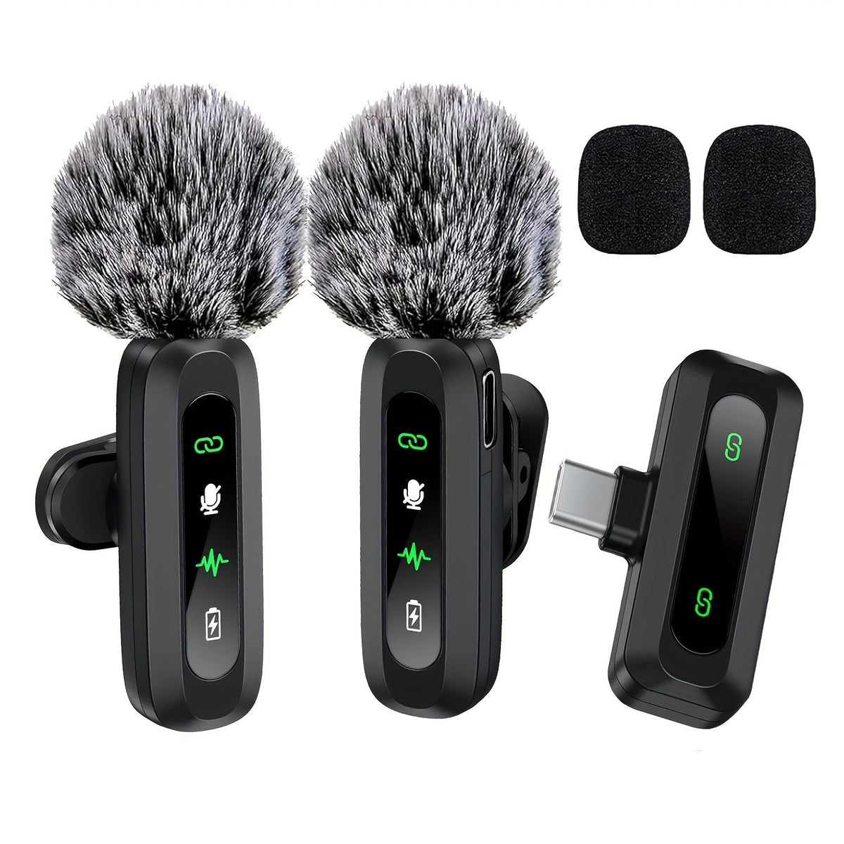 Wireless Lavalier Microphone | Dual USB-C Recording System