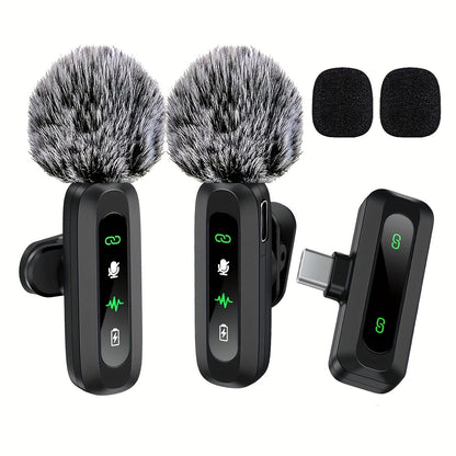 Wireless Lavalier Microphone | Dual USB-C Recording System