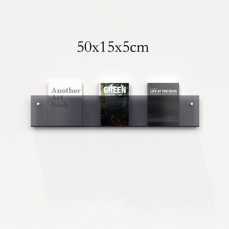 Acrylic Wall Magazine Rack | Modern Orange Floating Display Holder
