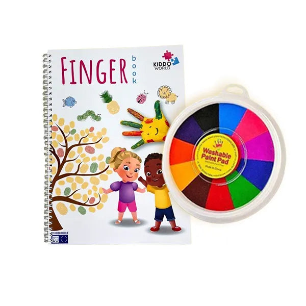 Annie’s Fashion Montessori Finger Painting Book – 12 Washable Colors for Toddlers – Educational Sensory Art Toy
