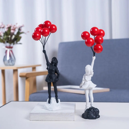 Annie’s Fashion Banksy Flying Balloon Girl Statue