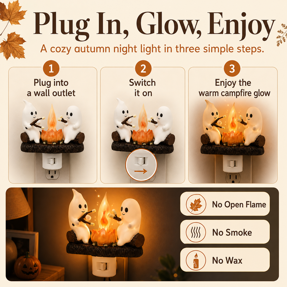 Annies-fashion – Cozy Halloween Campfire Night Light