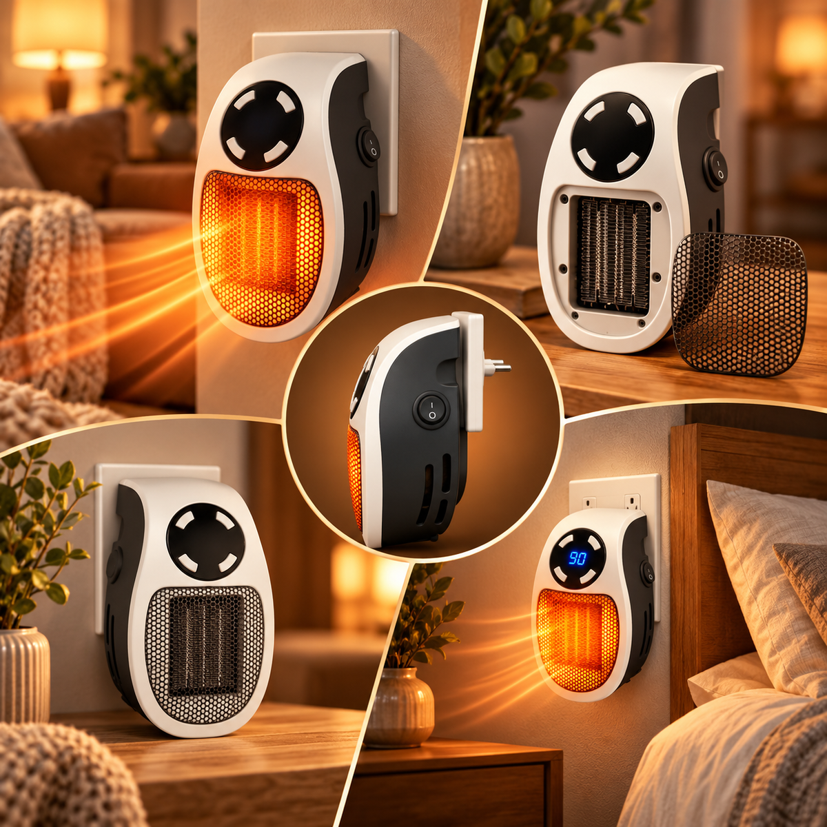 Compact Heater Bedroom Plug In Design Portable Heater