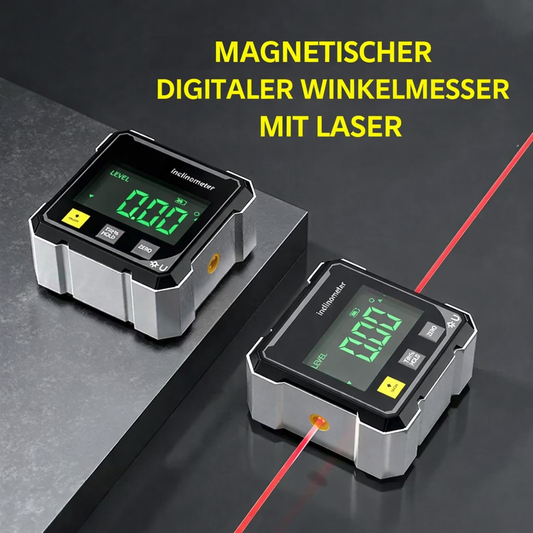 Digital Inclinometer Magnetic Base & Laser Guide High-Precision LCD