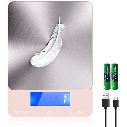 Digital Kitchen Scale 15 kg USB-C Rechargeable