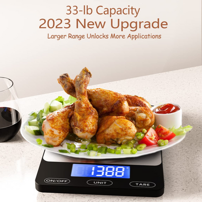 Digital Kitchen Scale 15 kg USB-C Rechargeable