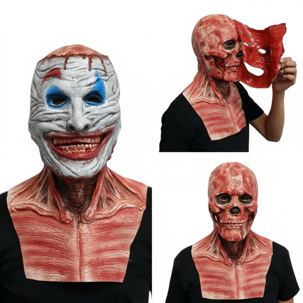 Annies-fashion – Creepy Clown | Scary Halloween Mask with Removable Layer | Full Face Design for Terrifying Costume Looks