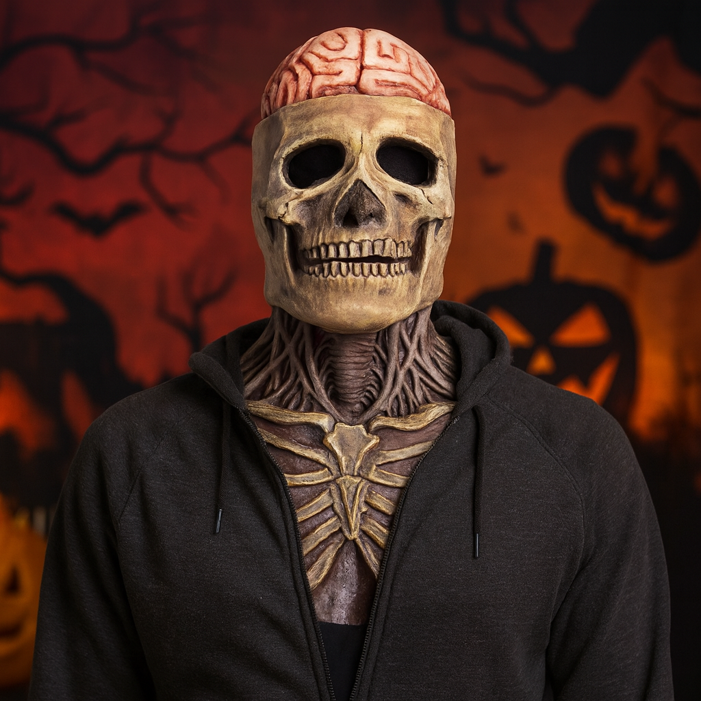 Annies-fashion – Creepy Skeleton Mask | Realistic Skull Mask with Moving Jaw for Halloween Fun
