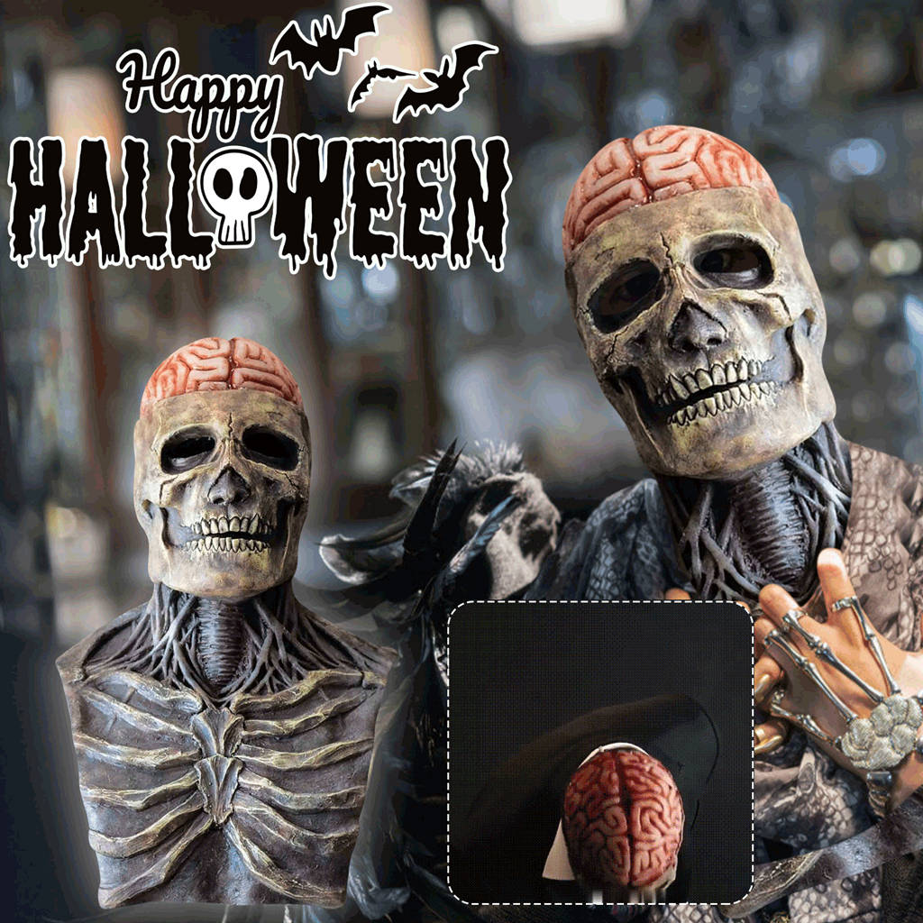 Annies-fashion – Creepy Skeleton Mask | Realistic Skull Mask with Moving Jaw for Halloween Fun