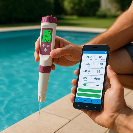 Annies-fashion – Digital Pool Water Tester | 7-in-1 Electronic Test Kit with Mobile App | Accurate Water Analysis for Pools and Spas