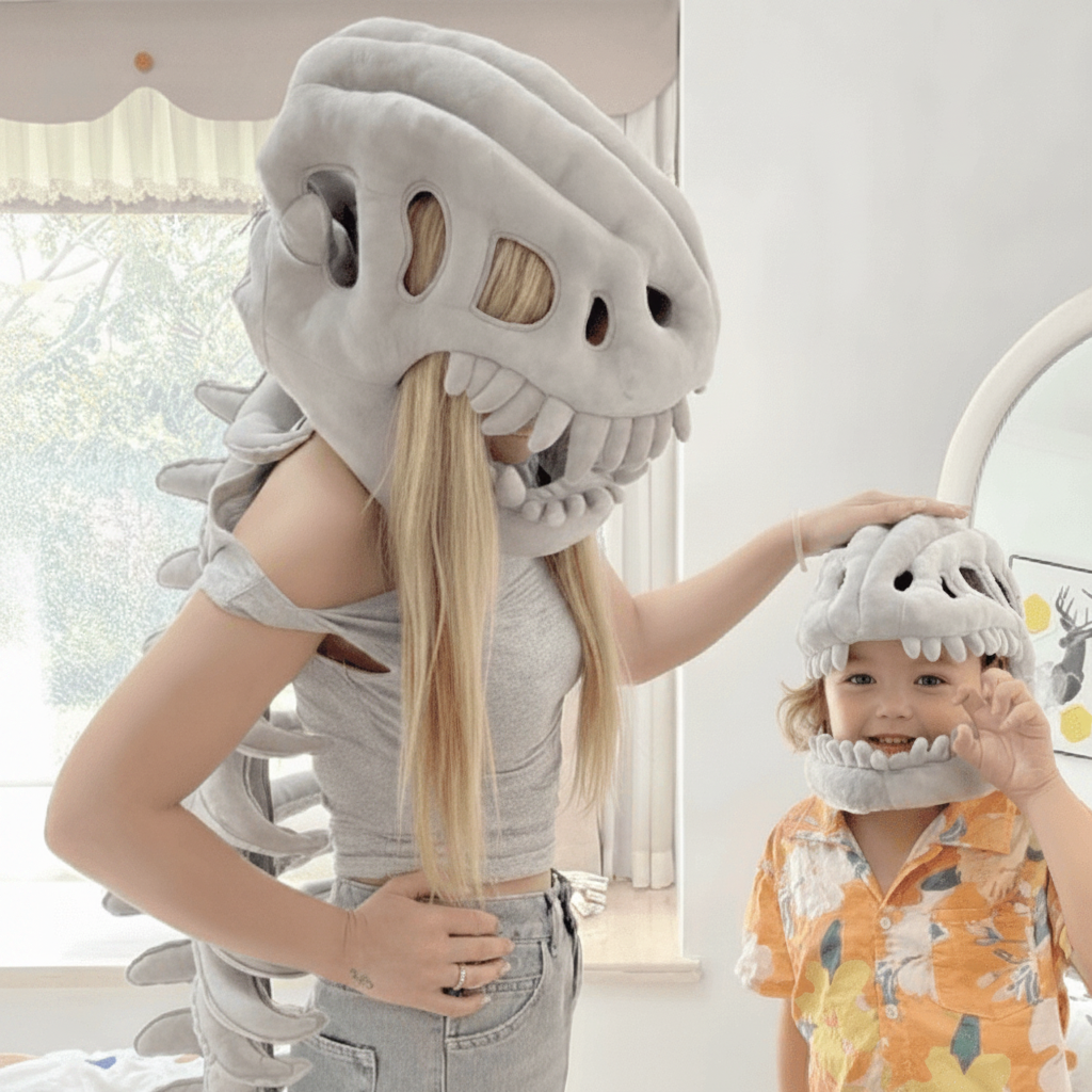 Annies-fashion – Dinosaur Skeleton Costume | Plush Kids Outfit with 3D Design | Perfect for Halloween and Themed Events