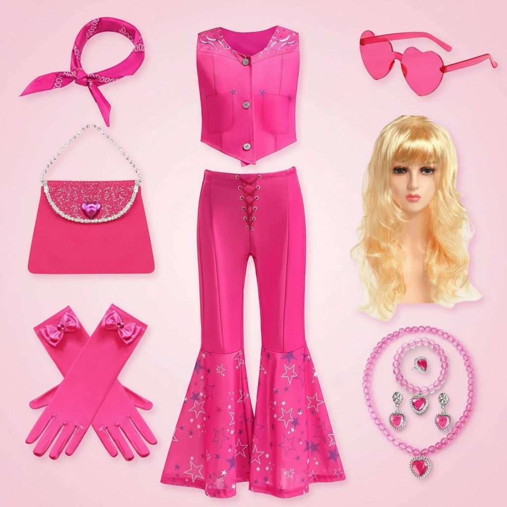 Annies-fashion – Disco Party Set | Girls' Flared Pants Costume with Stylish Top | Fun Outfit for Halloween and Themed Events