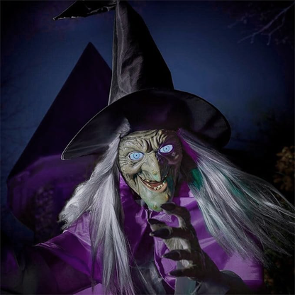 Annies-fashion – Eerie Halloween Decoration | 6-Foot Flying Witch with Realistic Floating Effect | Easy Outdoor Setup for Spooky Ambiance