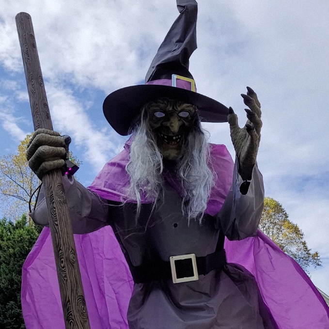 Annies-fashion – Eerie Halloween Decoration | 6-Foot Flying Witch with Realistic Floating Effect | Easy Outdoor Setup for Spooky Ambiance