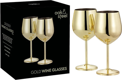 Annies-fashion – Elegant Gold Stainless Steel Wine Glasses with Shatterproof Design | Perfect for Home Bars and Outdoor Gatherings