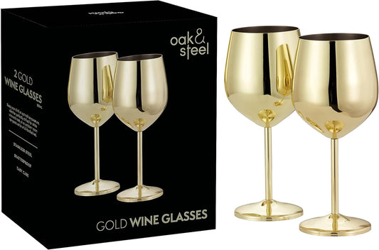 Annies-fashion – Elegant Gold Stainless Steel Wine Glasses with Shatterproof Design | Perfect for Home Bars and Outdoor Gatherings