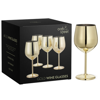Annies-fashion – Elegant Gold Stainless Steel Wine Glasses with Shatterproof Design | Perfect for Home Bars and Outdoor Gatherings