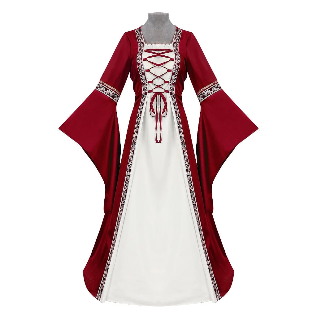 Annies-fashion – Elegant Medieval Dress Costume for Women with Lace-Up Design | Perfect for Halloween and Themed Events