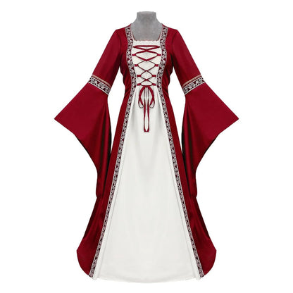 Annies-fashion – Elegant Medieval Dress Costume for Women with Lace-Up Design | Perfect for Halloween and Themed Events