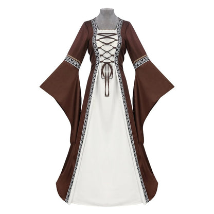 Annies-fashion – Elegant Medieval Dress Costume for Women with Lace-Up Design | Perfect for Halloween and Themed Events