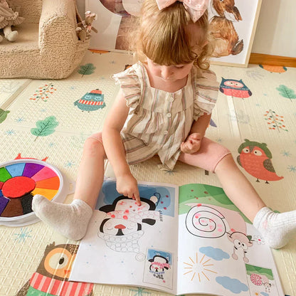 Annie’s Fashion Montessori Finger Painting Book – 12 Washable Colors for Toddlers – Educational Sensory Art Toy