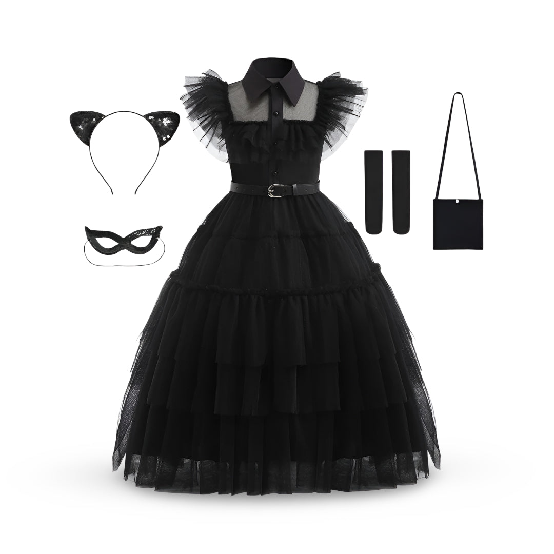 Annies-fashion – Festive Princess Dress | Layered Halloween Costume for Kids & Teens | Perfect for Parties and Themed Celebrations