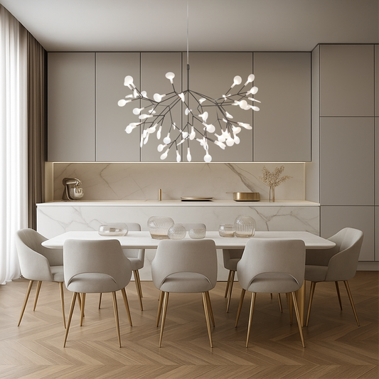 Modern Chandelier Light | Branched LED Glass Globe Design