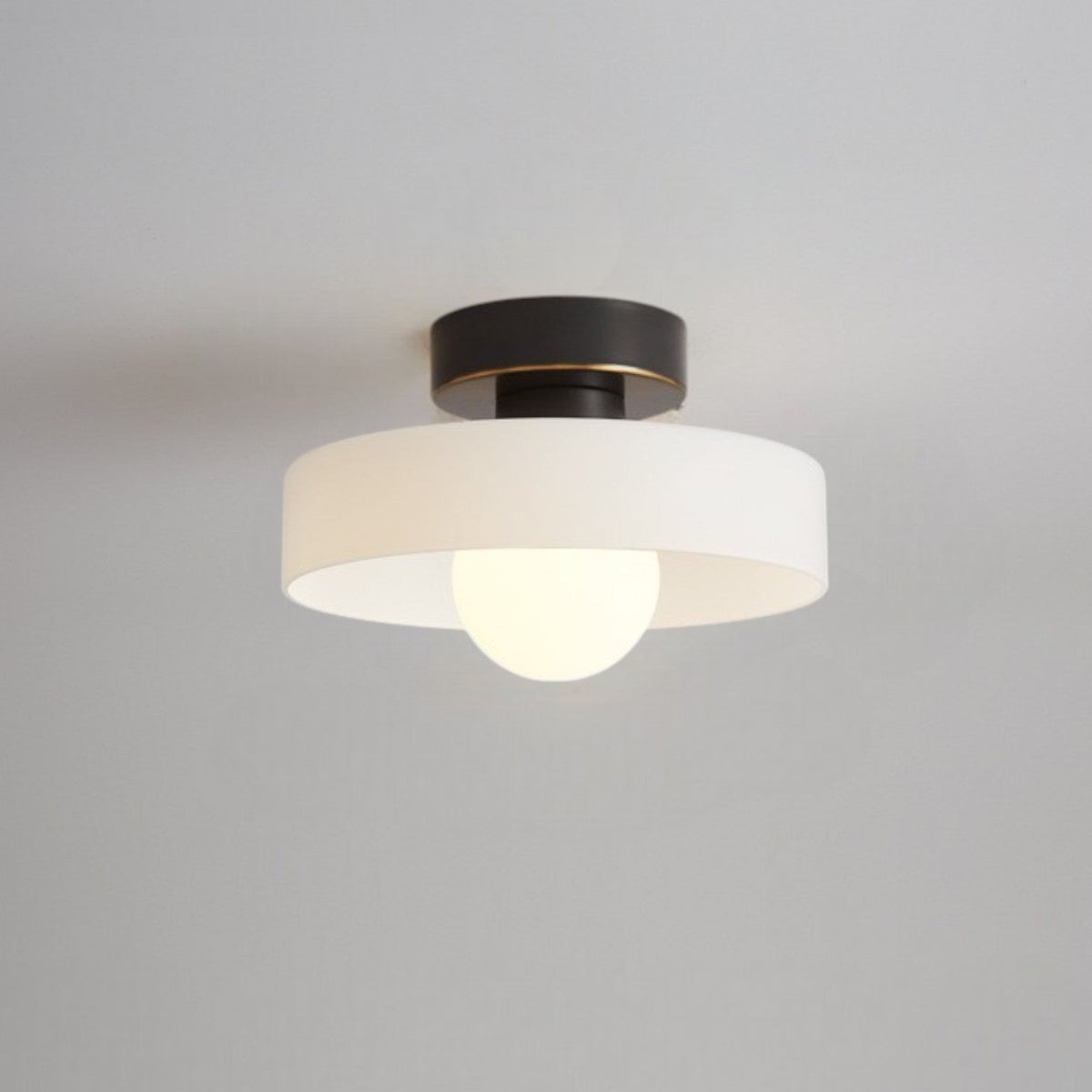 Minimalist Ceiling Light | French Bauhaus Design with Brass Accents