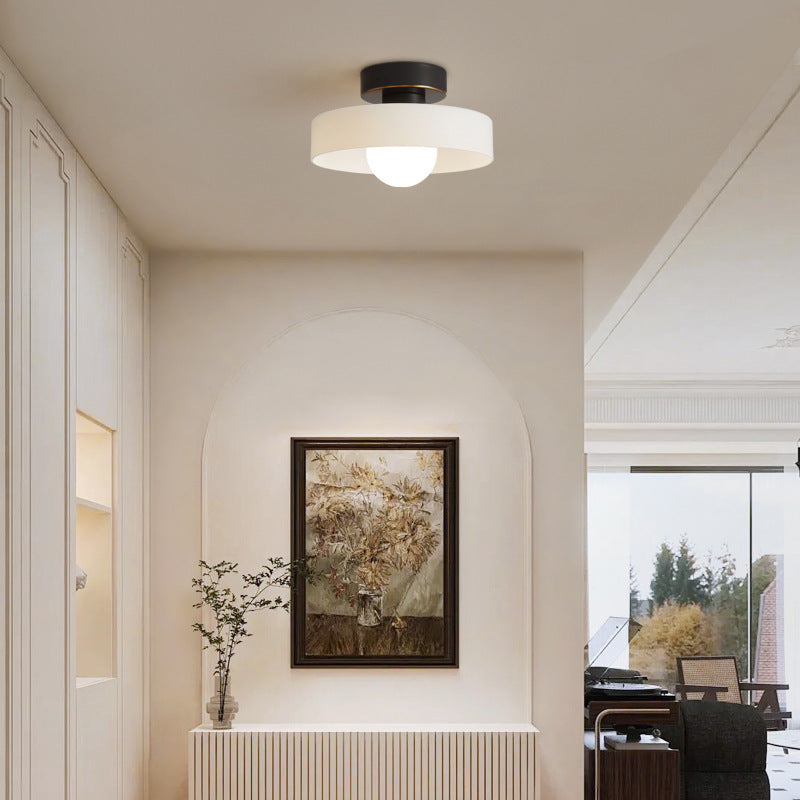 Minimalist Ceiling Light | French Bauhaus Design with Brass Accents
