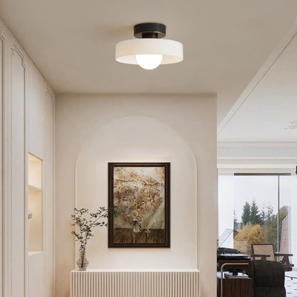 Minimalist Ceiling Light | French Bauhaus Design with Brass Accents