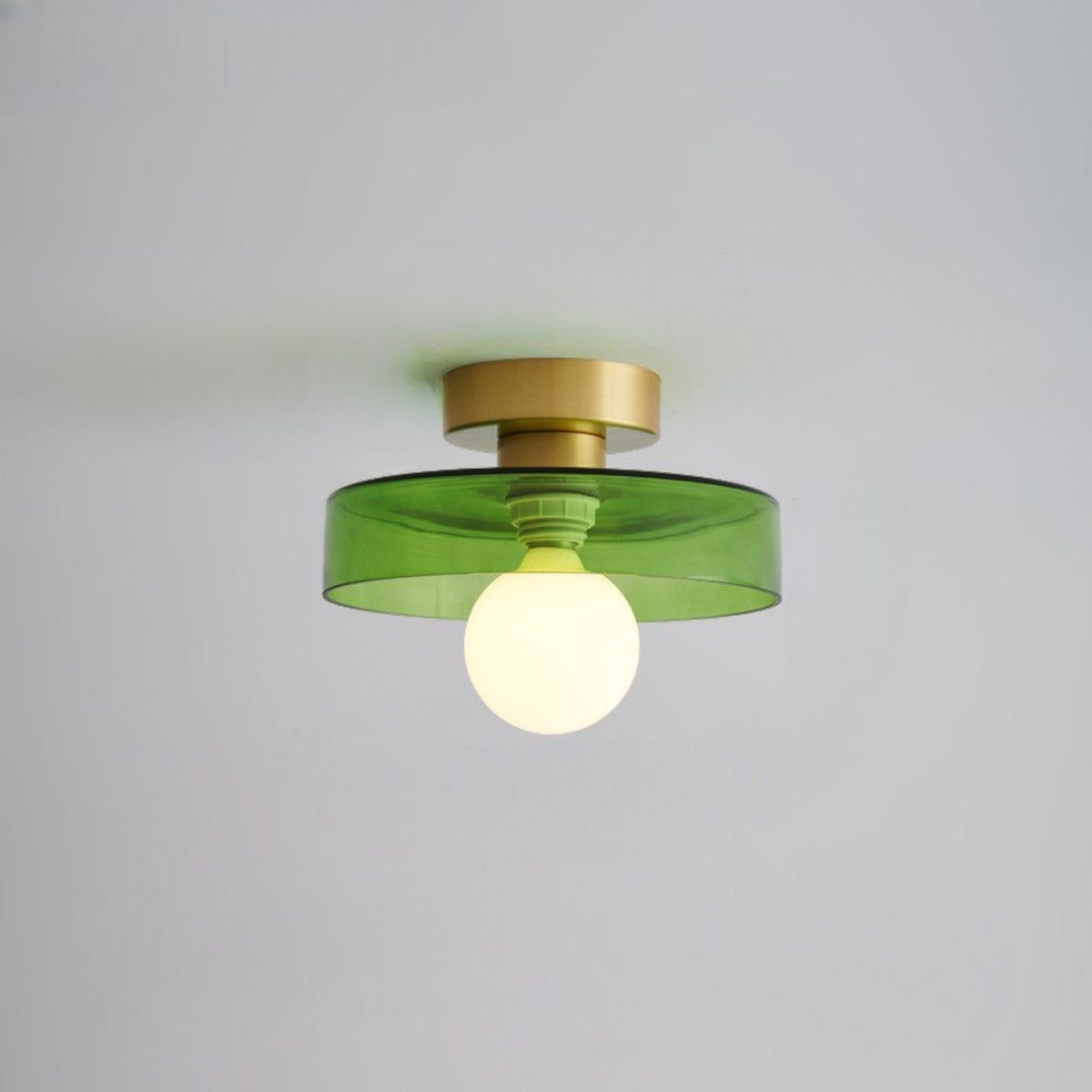 Minimalist Ceiling Light | French Bauhaus Design with Brass Accents