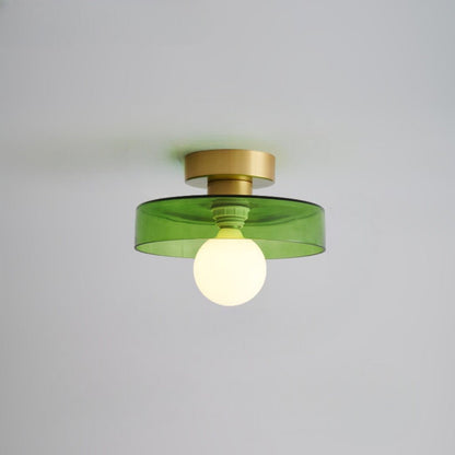 Minimalist Ceiling Light | French Bauhaus Design with Brass Accents