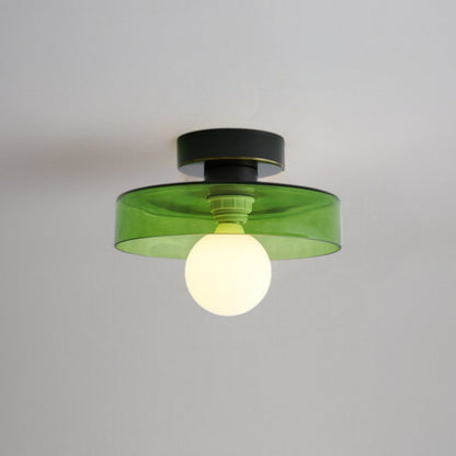 Minimalist Ceiling Light | French Bauhaus Design with Brass Accents