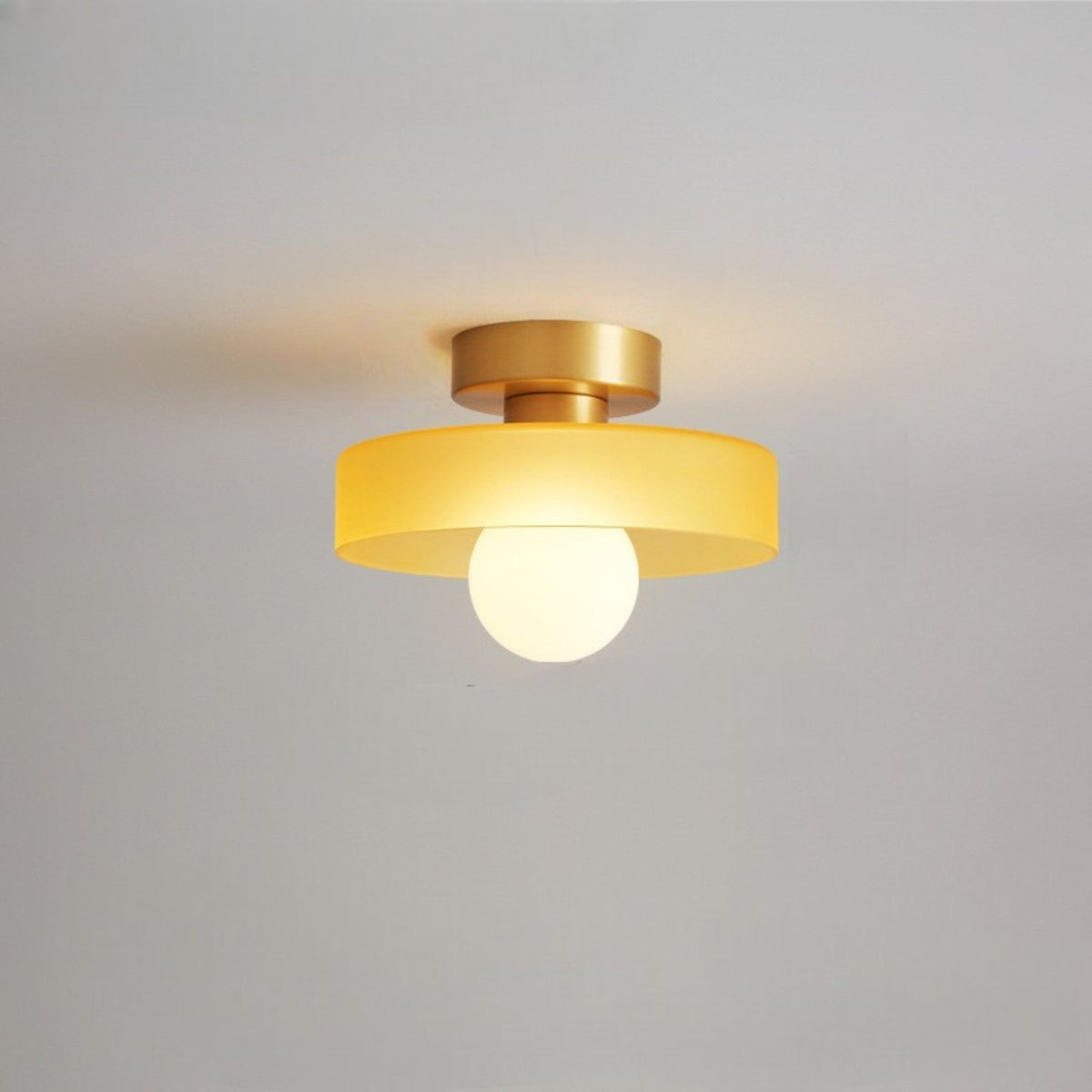 Minimalist Ceiling Light | French Bauhaus Design with Brass Accents