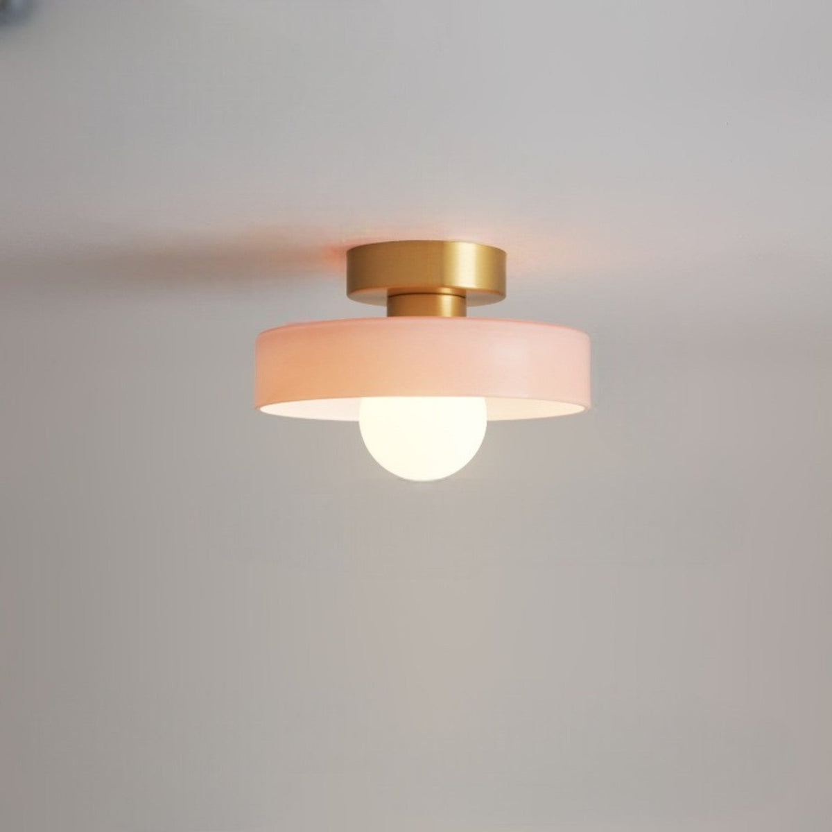 Minimalist Ceiling Light | French Bauhaus Design with Brass Accents