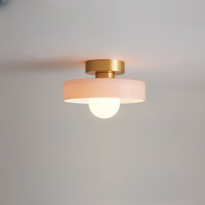 Minimalist Ceiling Light | French Bauhaus Design with Brass Accents