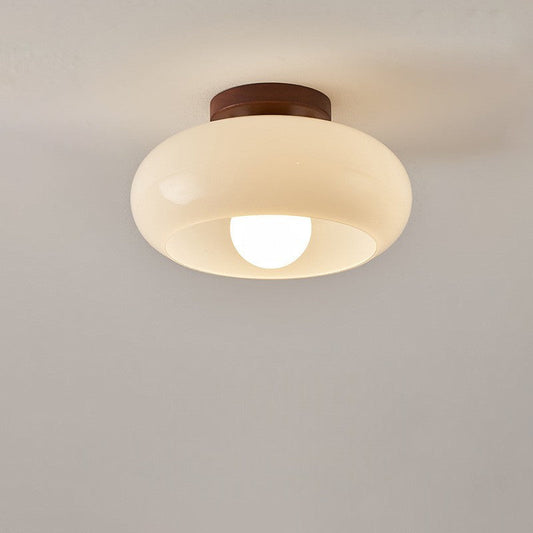 Modern Ceiling Light | Cream Glass Bauhaus Design