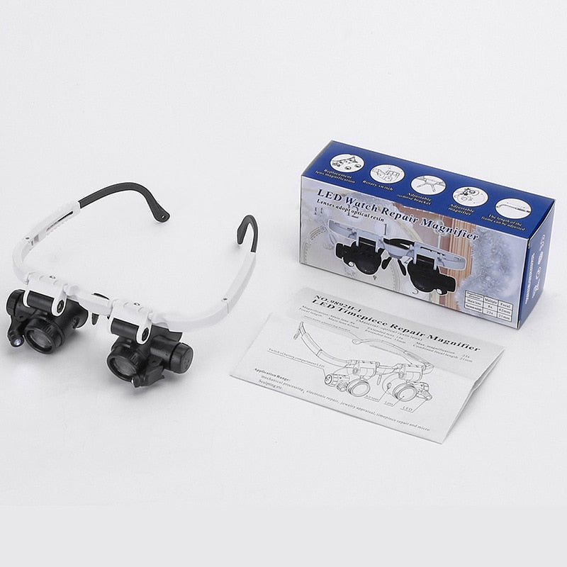 Professional Magnifying Glasses | LED Illuminated 3-Level Magnification
