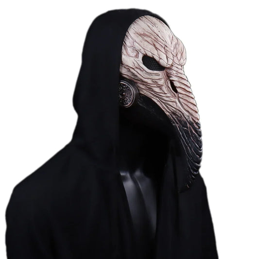 Steampunk Plague Doctor Halloween Mask with Long Latex Bird Beak