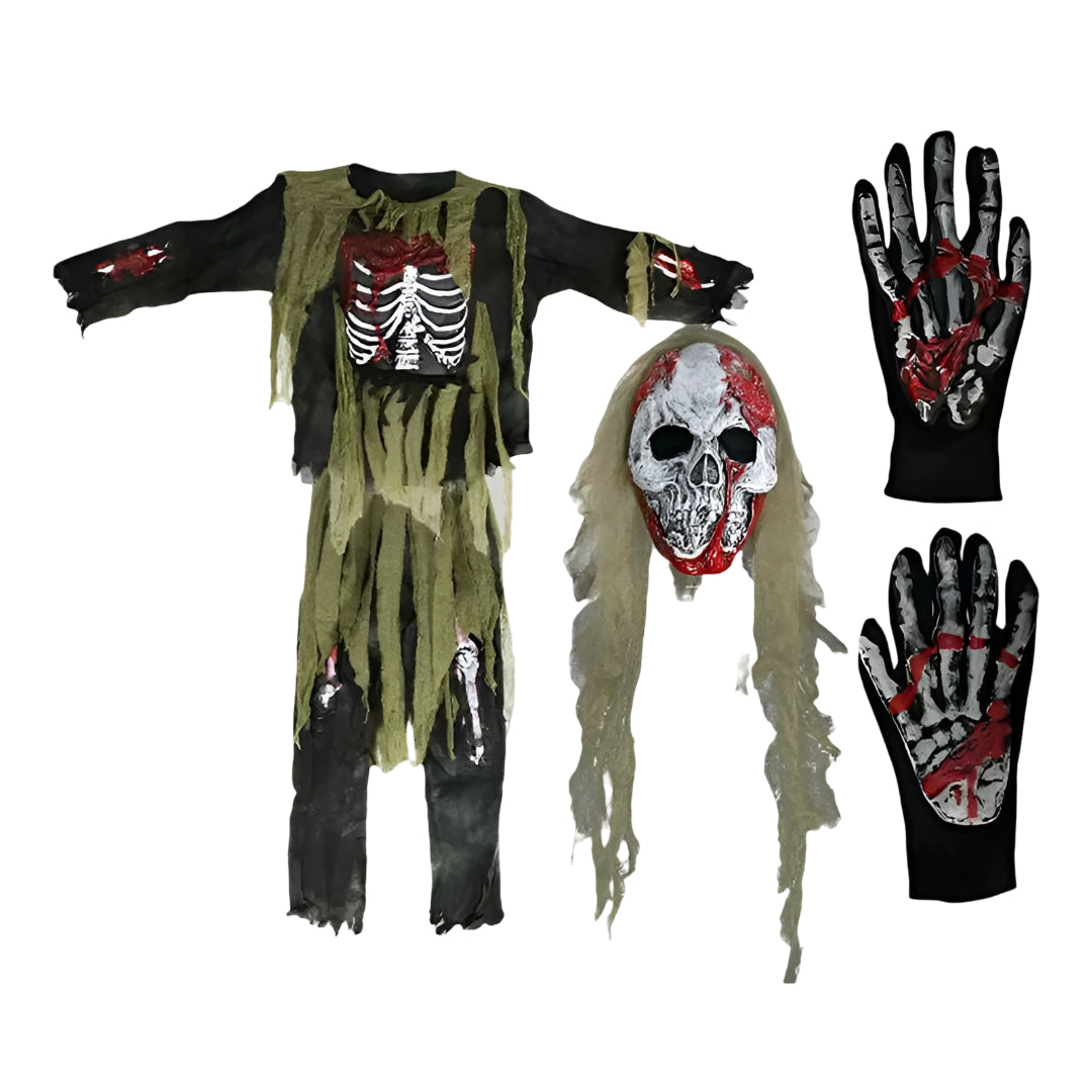 Annies-fashion – Halloween Skeleton Zombie Costume Set with Mask | Spooky Look for Kids
