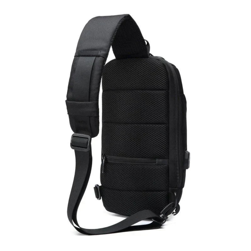 Crossbody Travel Bag with USB Charging Function and Zip Pockets